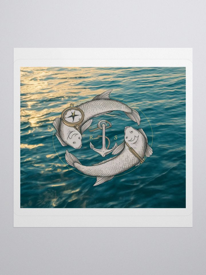 Exclusive Pisces Nautical Sticker: Dual Fish with Anchor - Perfect for Cars, Laptops, and Pisces Fans! product image (2)