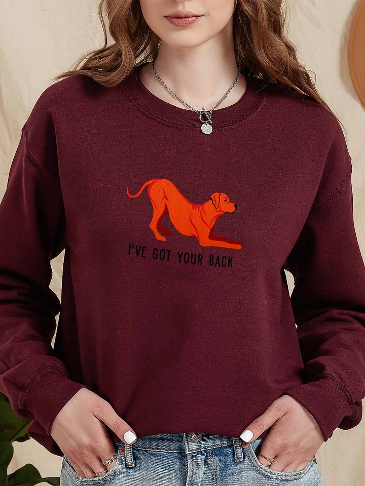 I've Got Your Back Sweatshirt (Embroidered) of a Rhodesian Ridgeback(Red) product image (2)