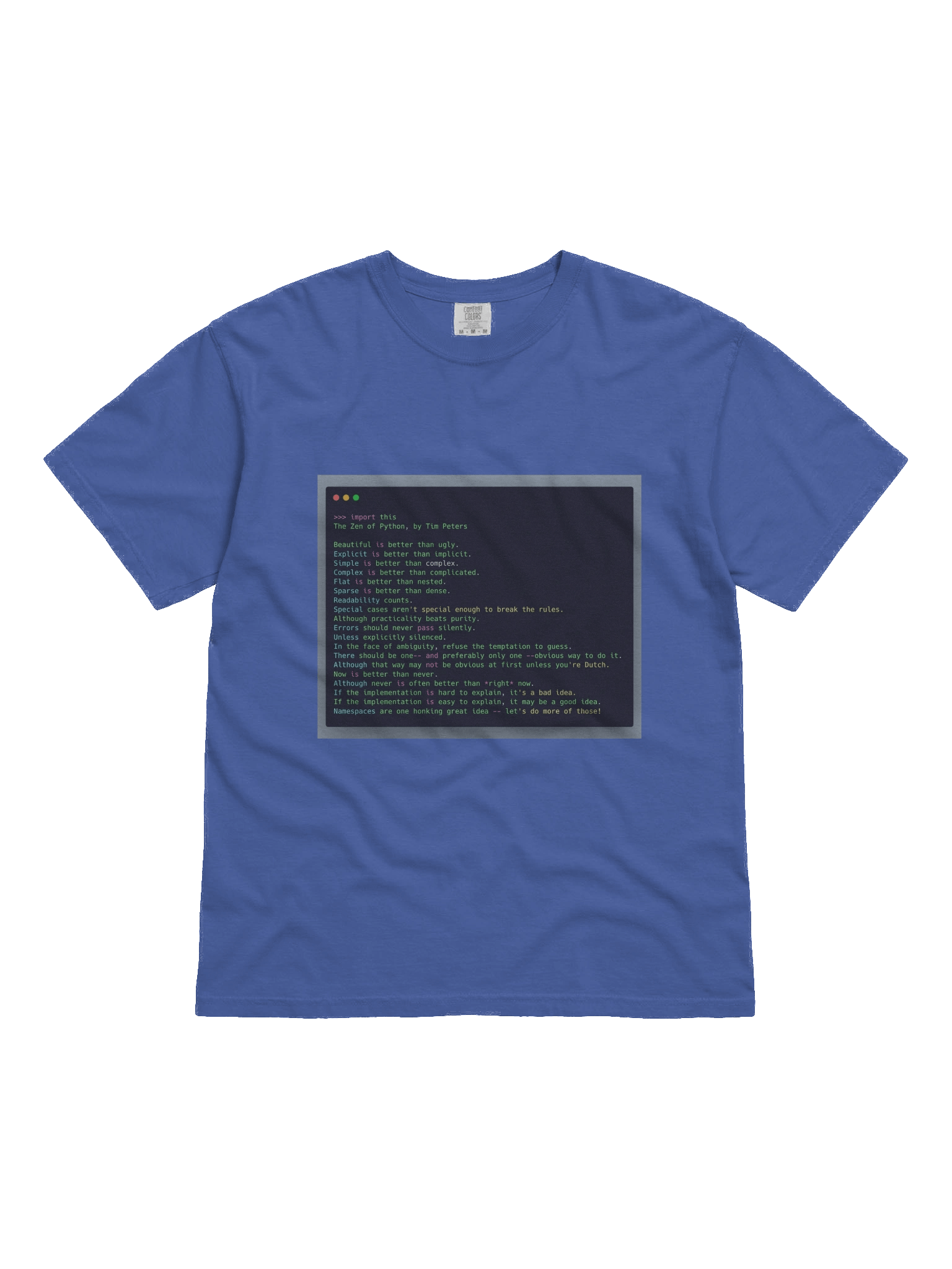 Zen Guiding Principles - Pythonic Code T-Shirt product image (1)