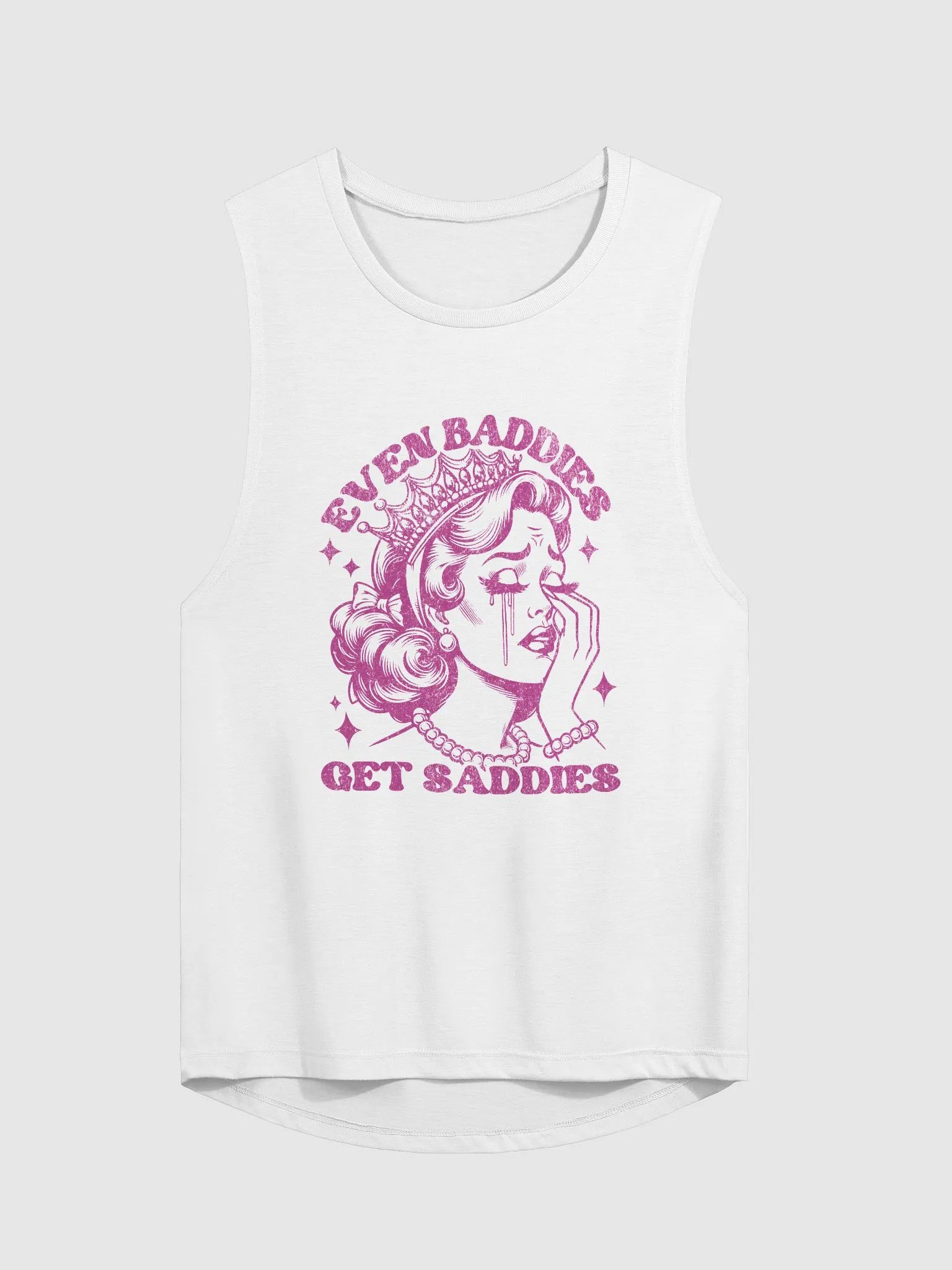 'Even Baddies Get Saddies' Flowy Muscle Tank product image (3)