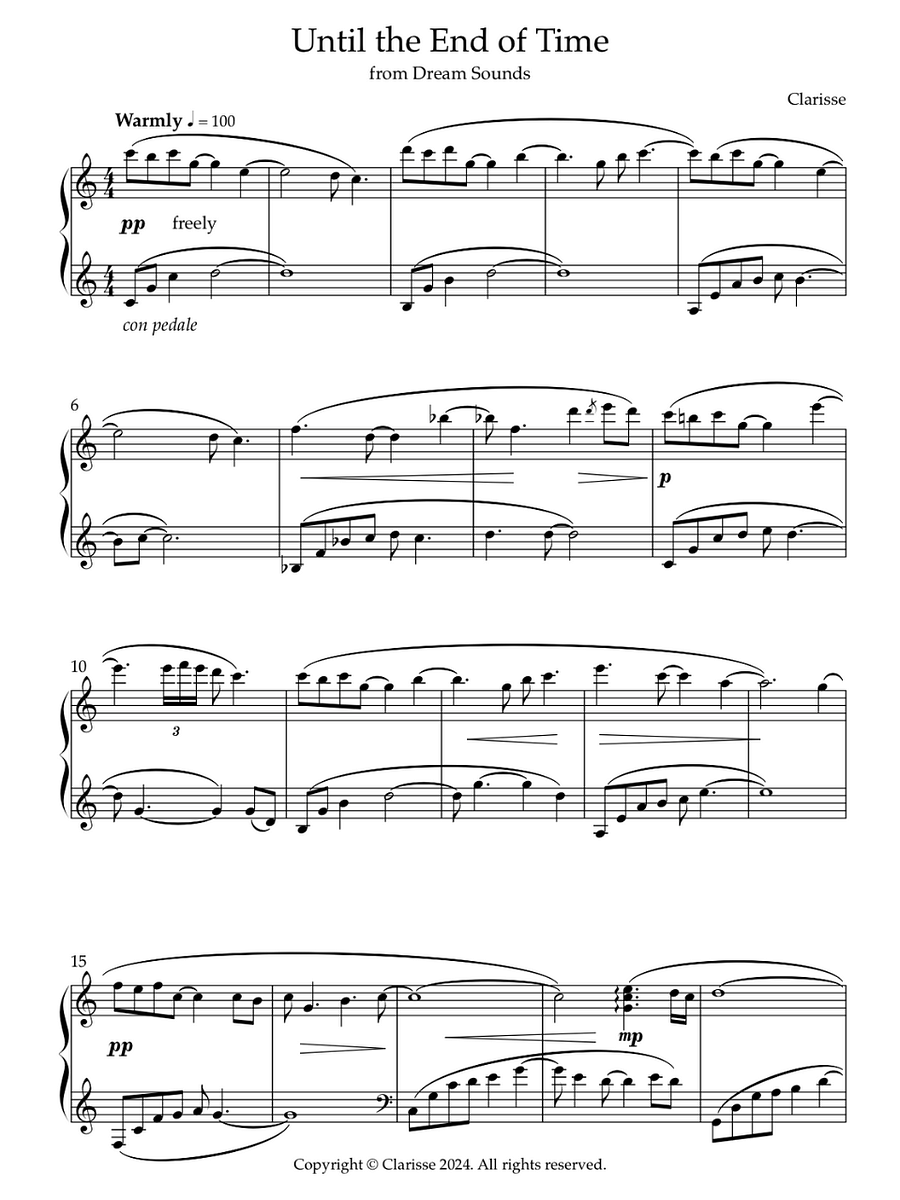 Until the End of Time - Sheet Music product image (1)