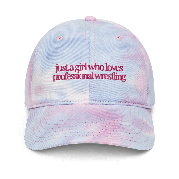 Just A (Wrestling) Girl Embroidered Tie Dye Dad Hat - Pink Font product image (1)