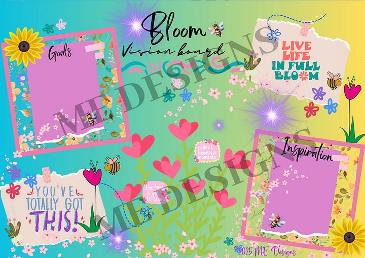 🌸 Bloom Digital Vision Board PDF Download – Cultivate Your Dreams! 🌸 product image (1)