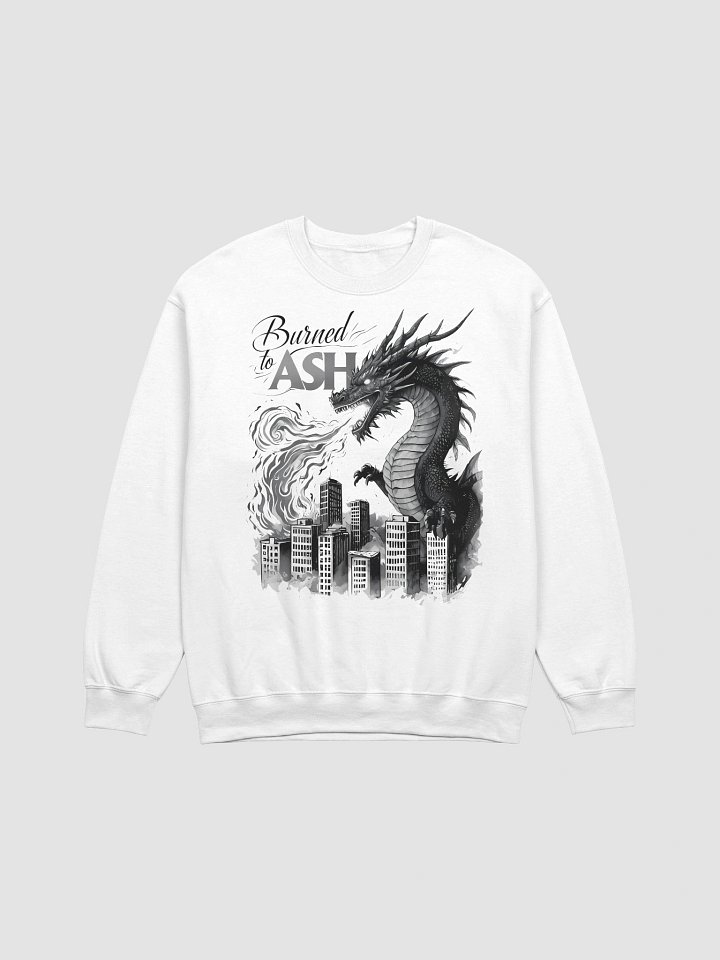 Apocalyptic Dragon Art | 'Burned to Ash' Monochrome Print Sweatshirt product image (2)