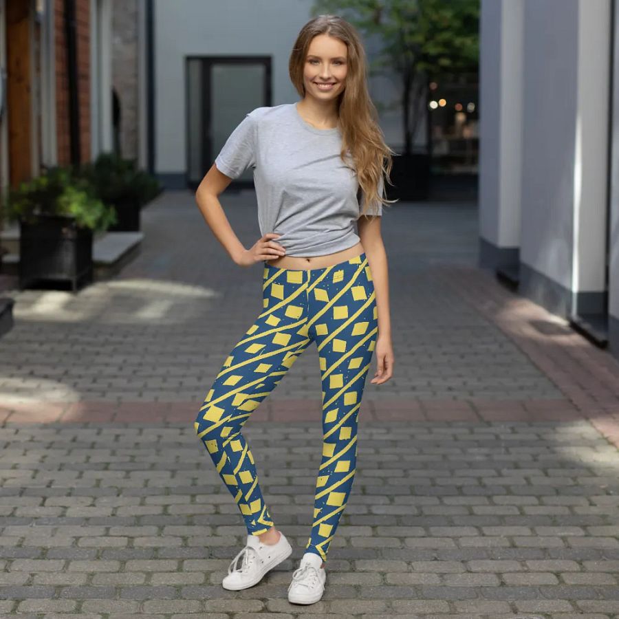 Dynamic Yellow Geometric Movement Leggings product image (7)