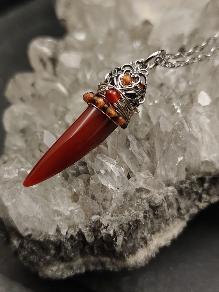 Wrapped Talisman - Carnelian Spike product image (1)