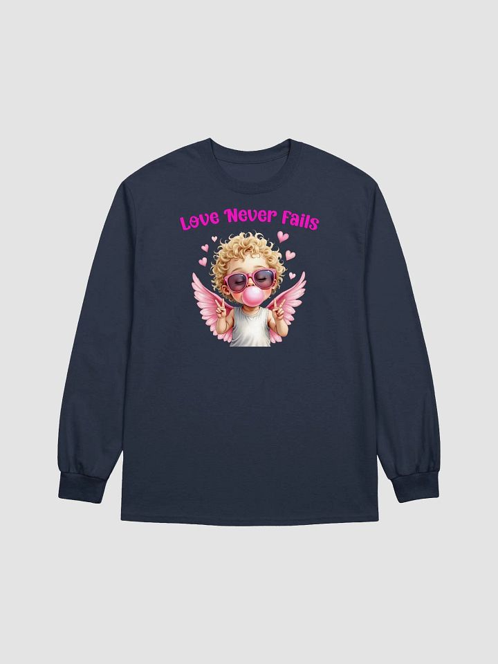 Love Never Fails Valentine Retro Cupid Valentine's Day Long Sleeve Shirt product image (38)