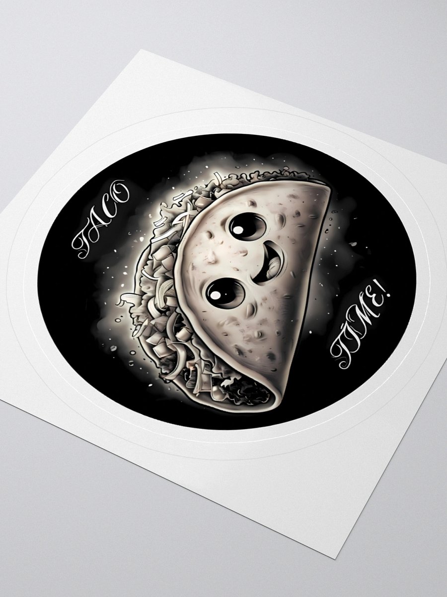 Elegant Taco Time Sticker | Monochrome Food Art Decal | Minimalist Wall Decor product image (7)