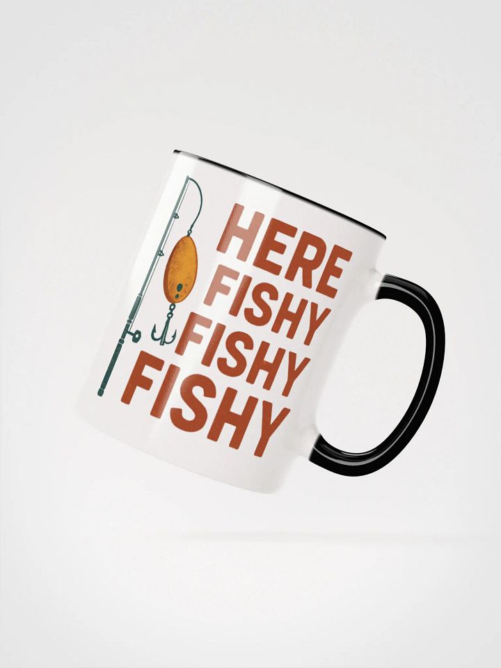 Here Fishy Fishy Fishy Coffee Mug – Funny Vintage Fishing Gift product image (8)