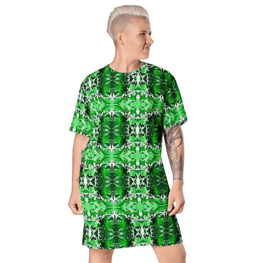 Green Swirl T-Shirt Dress product image (7)