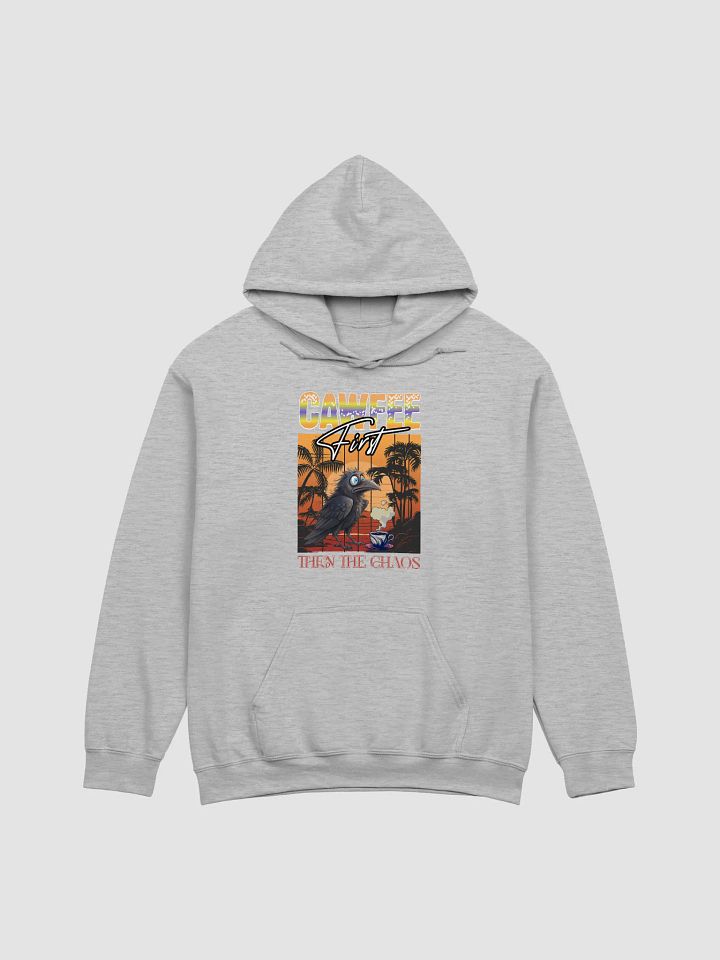 Cawfee First Then The Chaos Sunset Crow Hoodie product image (17)