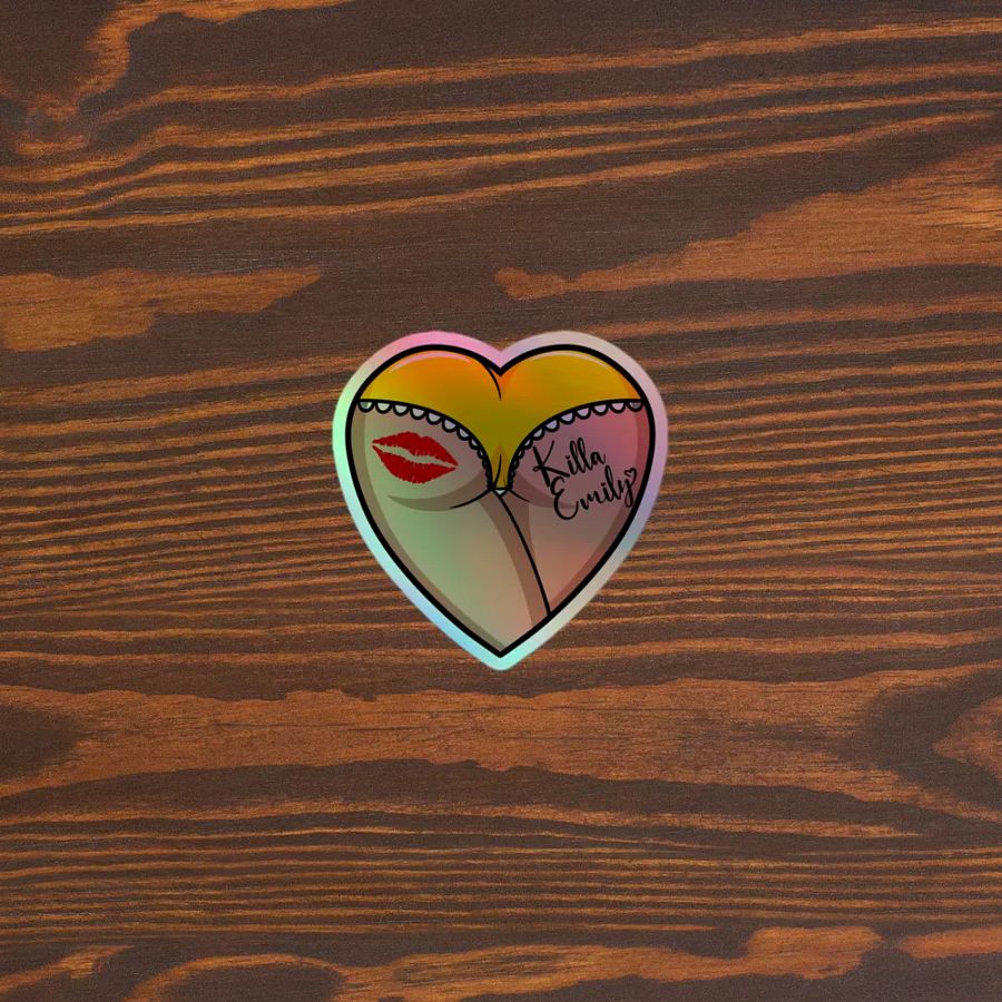 YELLOW HEART BUTT STICKER product image (3)