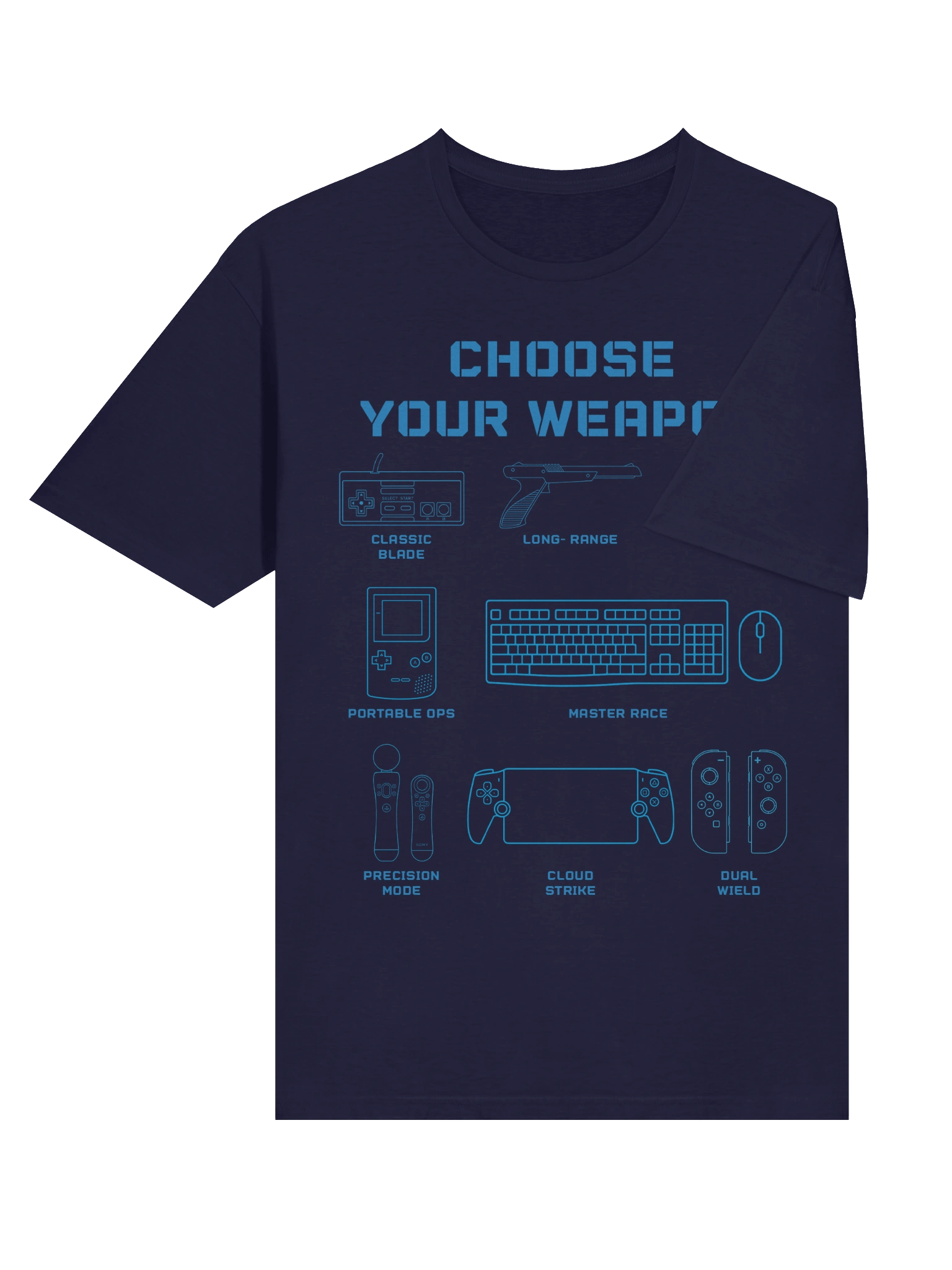 Choose Your Weapon Gaming T-Shirt | Retro Gamer Blueprint Tee product image (27)