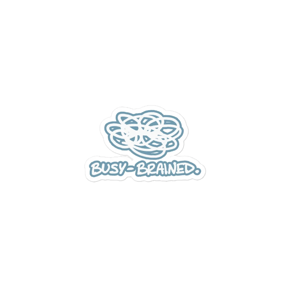 BUSY-BRAINED (lined design, #709AAF) magnet product image (1)