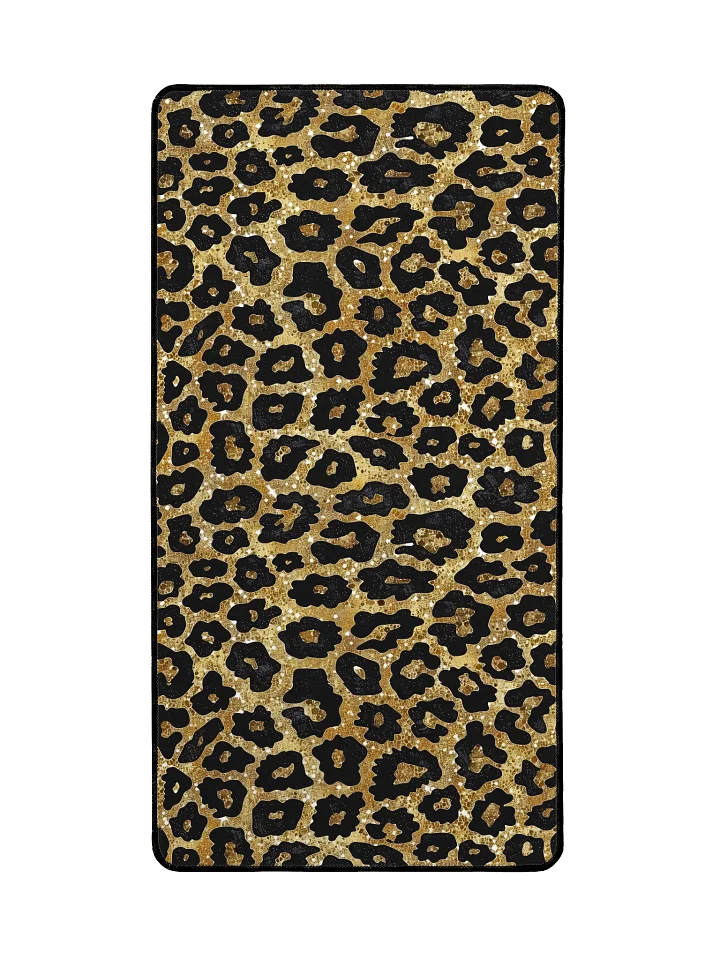 Elegant Black and Gold Leopard Print Desk Mat for Workspace product image (2)