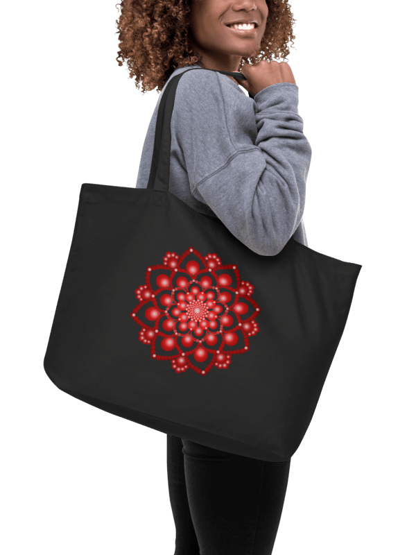 Red Dot Mandala Organic Cotton Tote Bag product image (2)