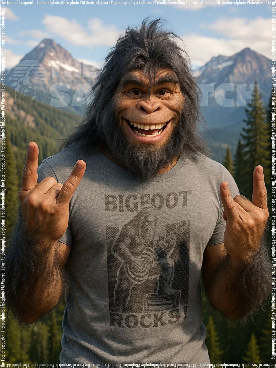 Bigfoot Rocks! – Retro Rock Sasquatch Guitar T-Shirt product image (7)