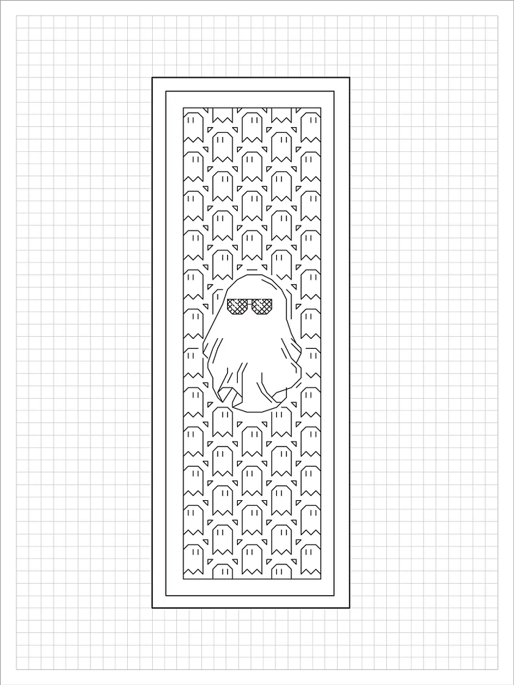 Unfazed Phantom Bookmark • Blackwork Cross Stitch Pattern • PDF Digital Download product image (1)