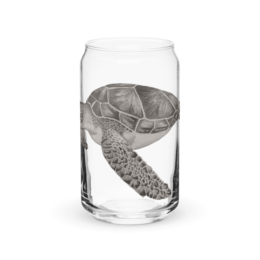 Turtle Drawing Glass Can Cup product image (2)