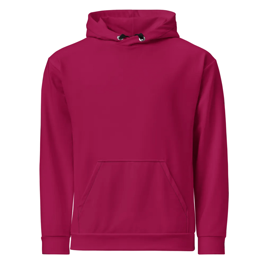 Plain Dark Red Light Summer Unisex Recycled Polyester Heavyweight Premium Hoodie by Treasure Pie product image (8)