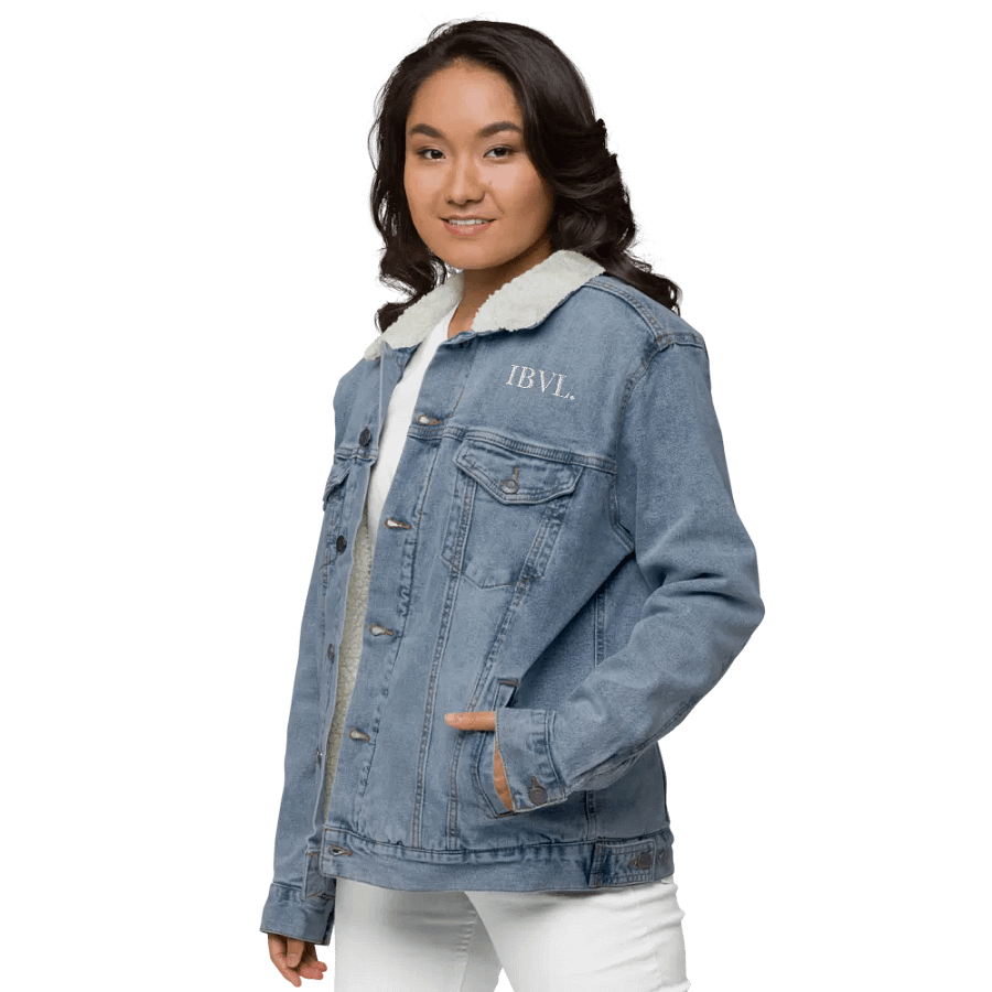 Embroidered IBVL Signature Unisex Sherpa Denim Jacket product image (6)