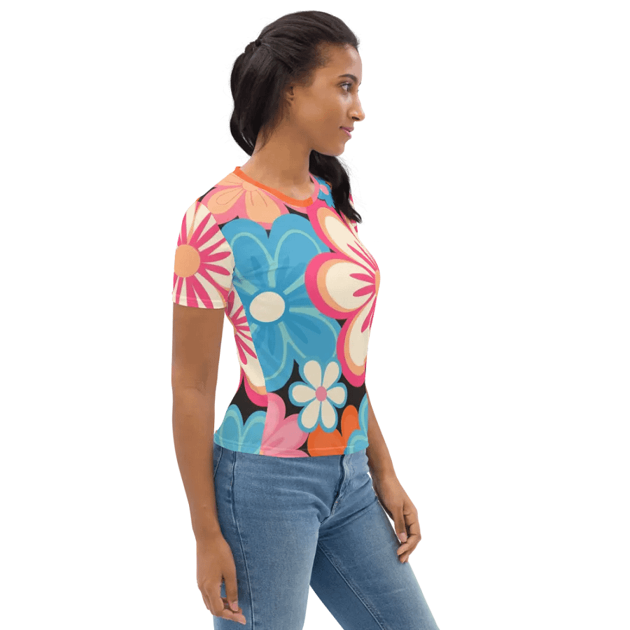 Retro Floral Fantasy All-Over Print Tee product image (6)