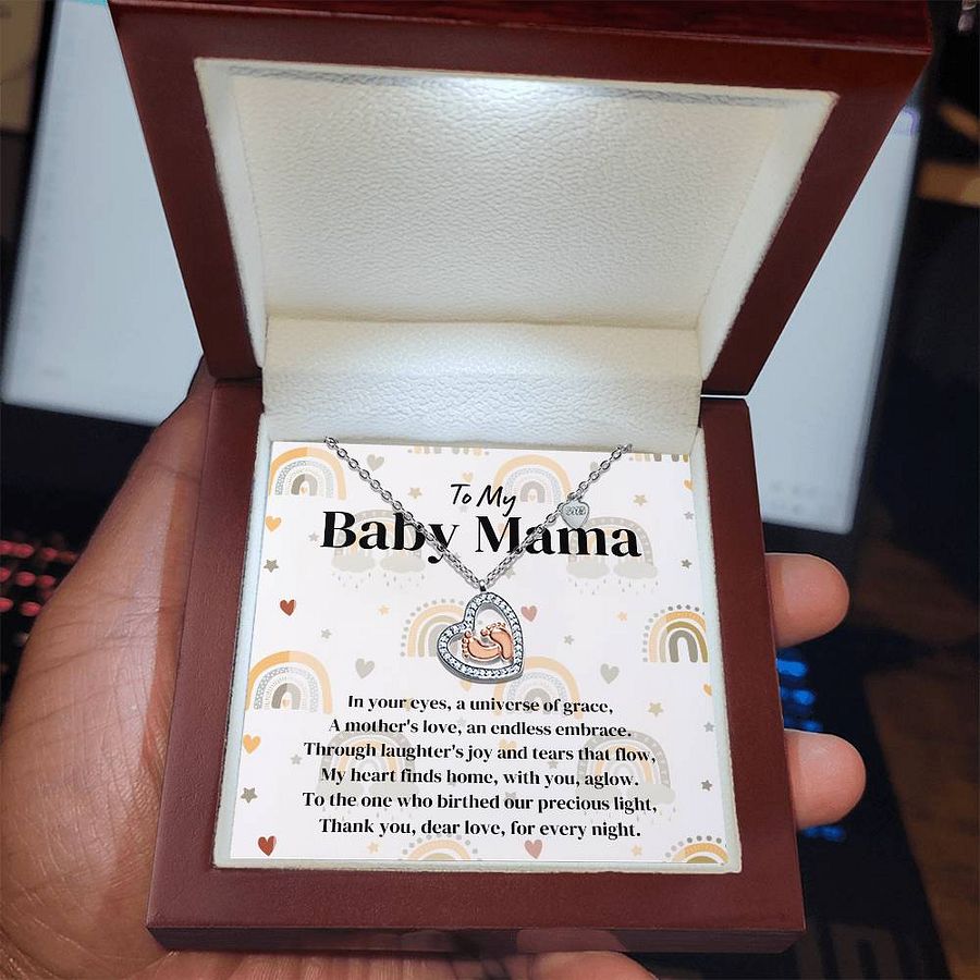 To My Baby Mama Baby Feet Necklace - A Mother's Love product image (5)