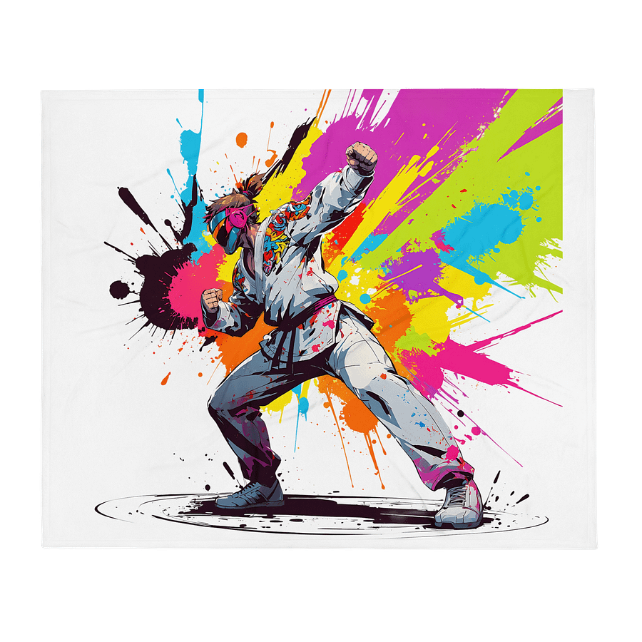 Throw Blanket ( D_0144_Color Kick Taekwondo Boy of the Streets ) product image (2)