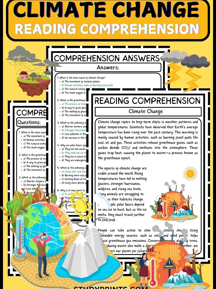 Climate Change Reading Comprehension PDF product image (1)