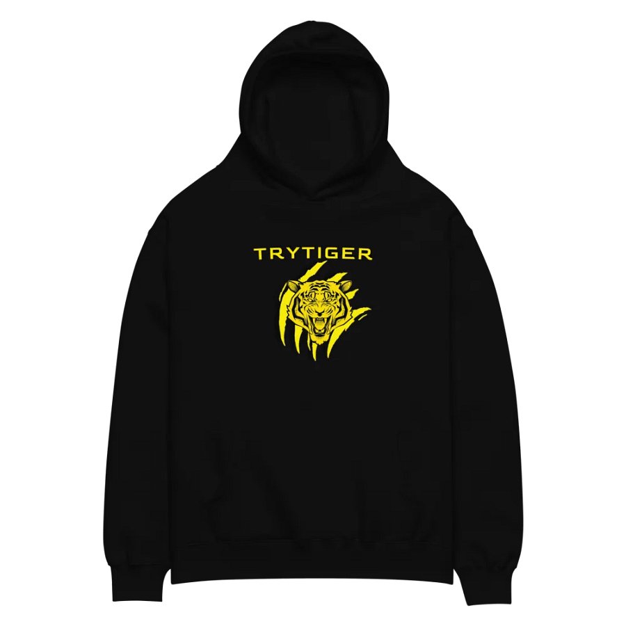 Sudadera ÉPICA con capucha y estampado de tigre rugiente amarilla (Unisex) product image (1)