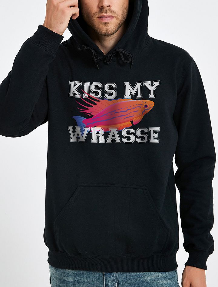 Kiss My Wrasse (Fairy Wrasse) Hoodie | Hooded Sweatshirt for Saltwater and Coral Reef Aquarium Hobbyists product image (1)