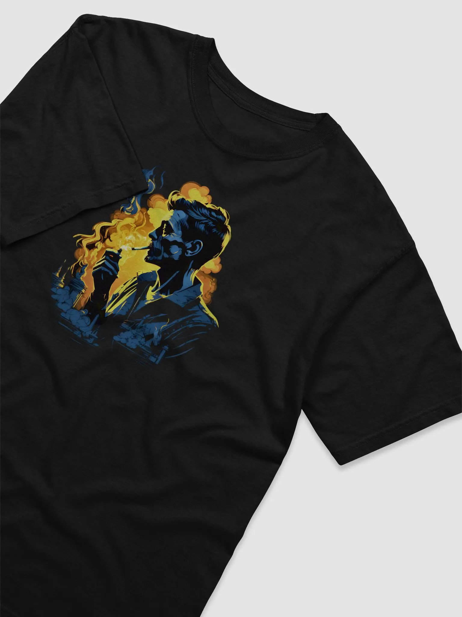 Blue Smoke Man T-Shirt – Stylish Abstract Art Tee product image (3)