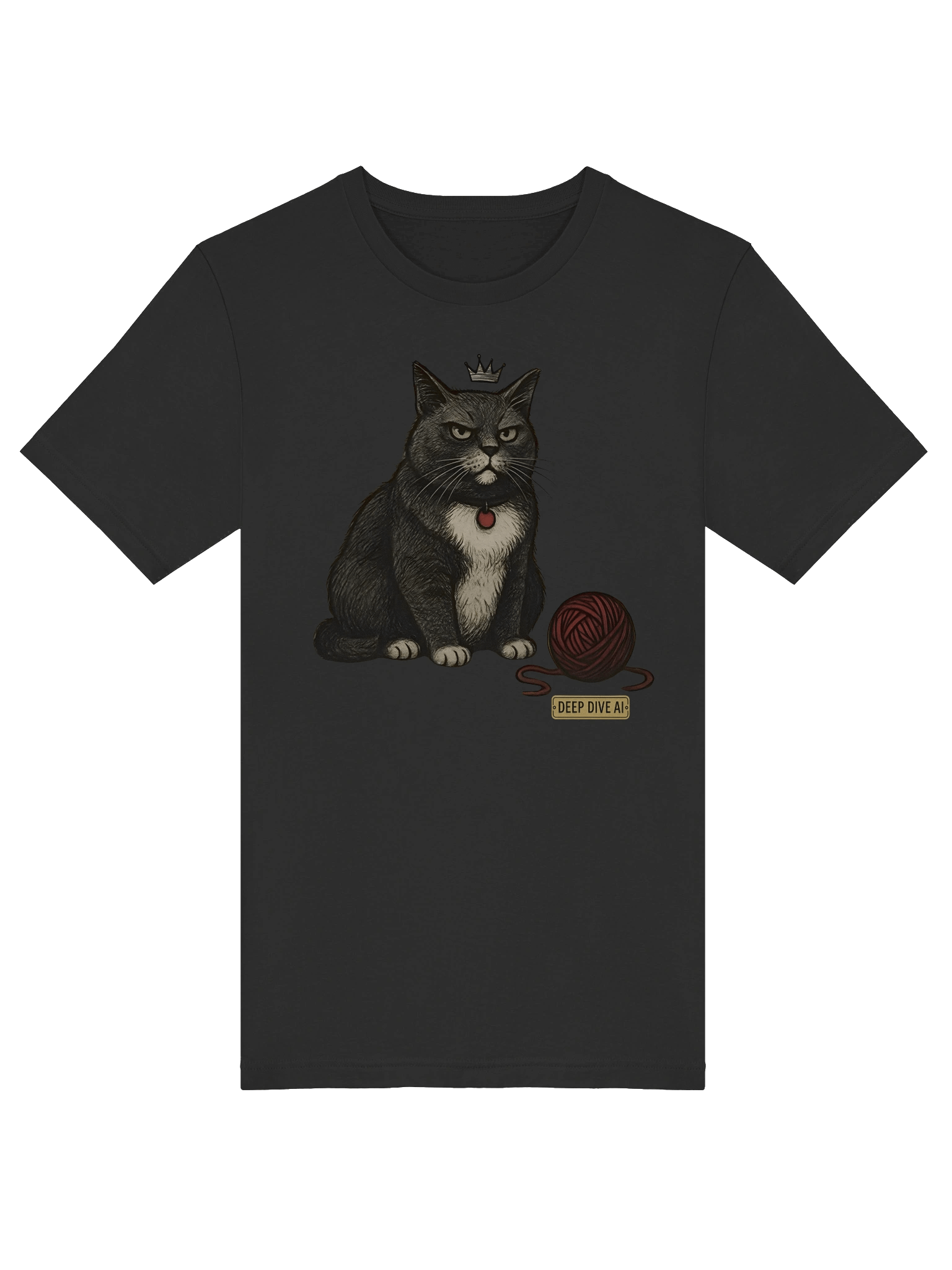 Deep Dive AI — Tuxedo Cat Royale Tee (Crown & Yarn, Vintage Crosshatch) product image (29)