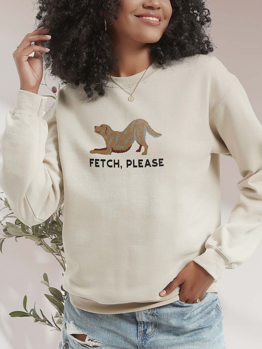 Fetch Please Sweatshirt (Embroidered) of a Golden Retriever product image (2)
