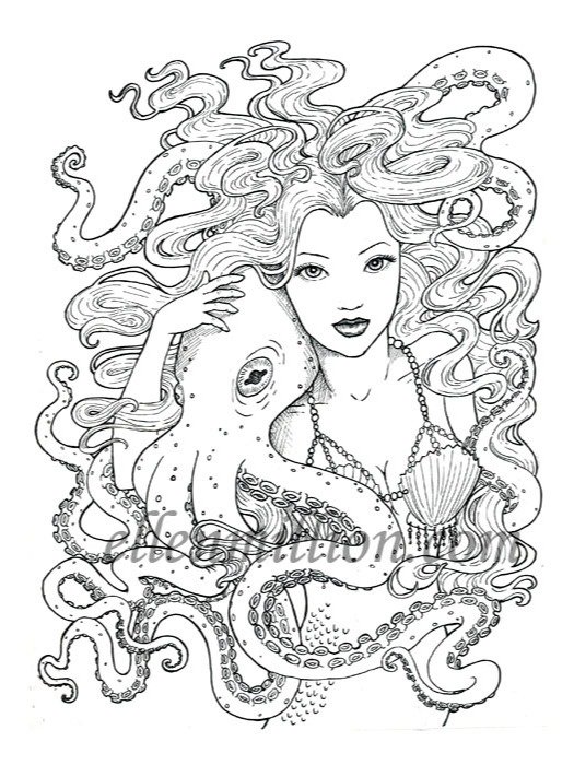 Tentacle Friends - digital coloring page product image (1)