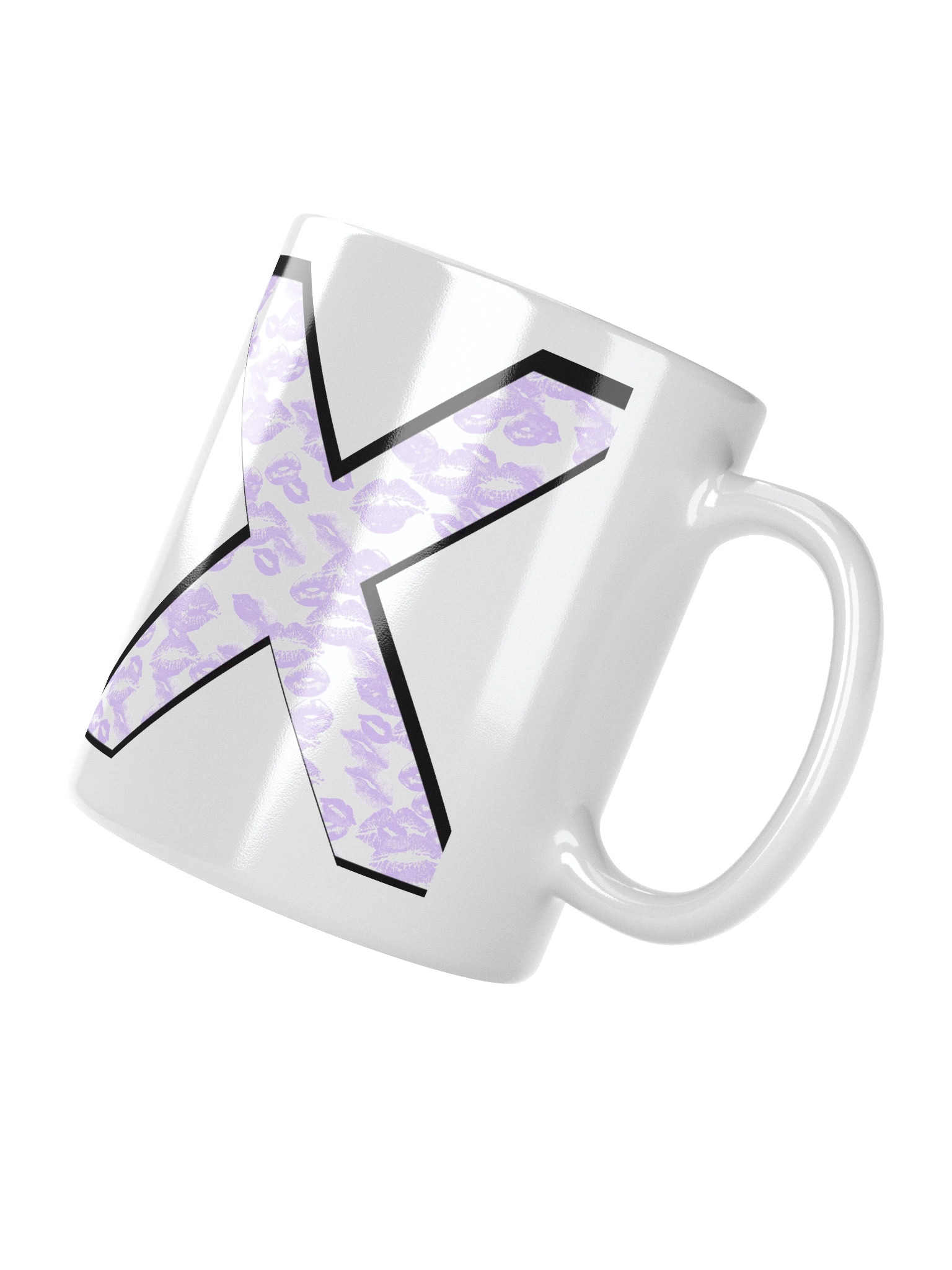 White X Lilac Lipstick Kisses | Glossy White Mug product image (6)