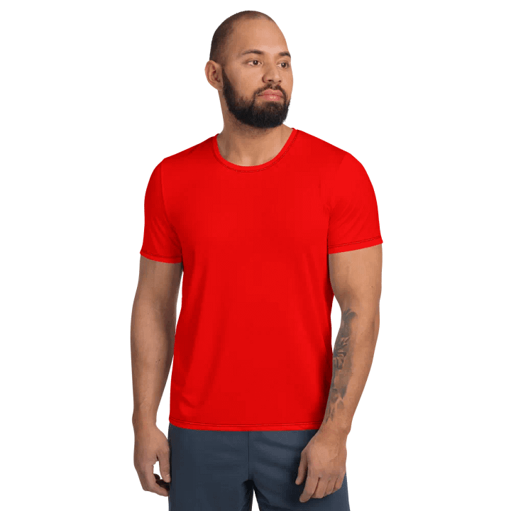 Plain Color Red Athletic T-Shirt product image (1)