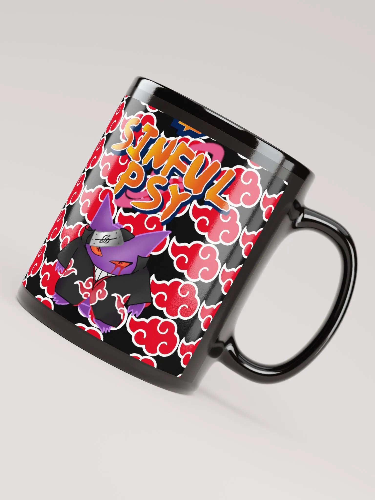 Gengar X Itachi Black Glossy Mug product image (4)