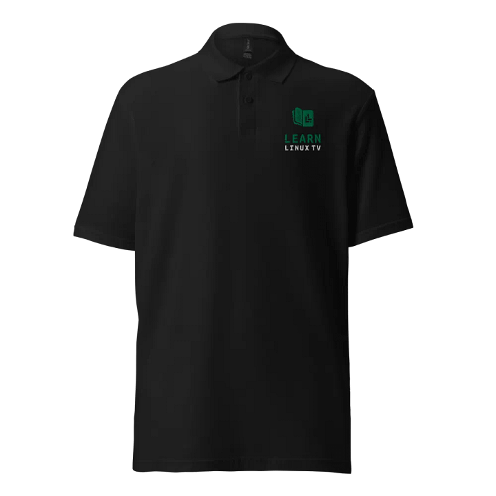 Polo Shirt with Learn Linux TV Logo (Cotton Version) product image (1)