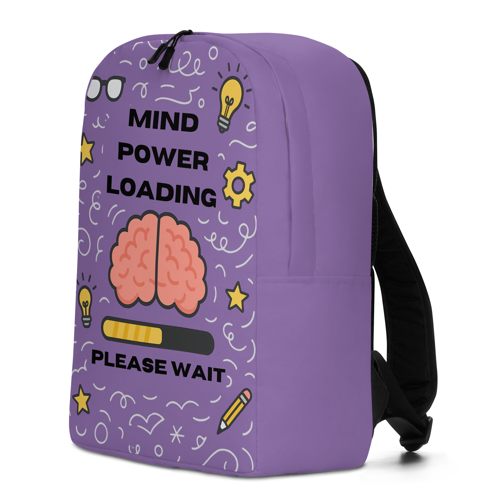 Mind Power Loading… Please Wait Backpack (Soir Purple) product image (4)