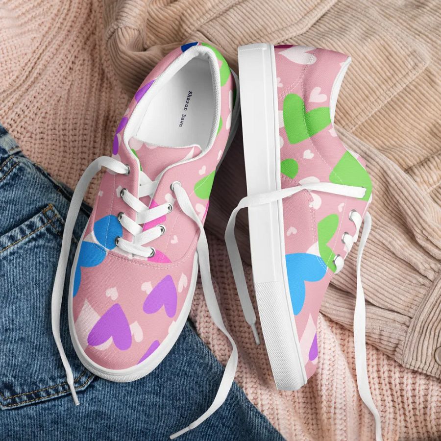 Hearts Women's Lace-Up Canvas Shoes product image (1)