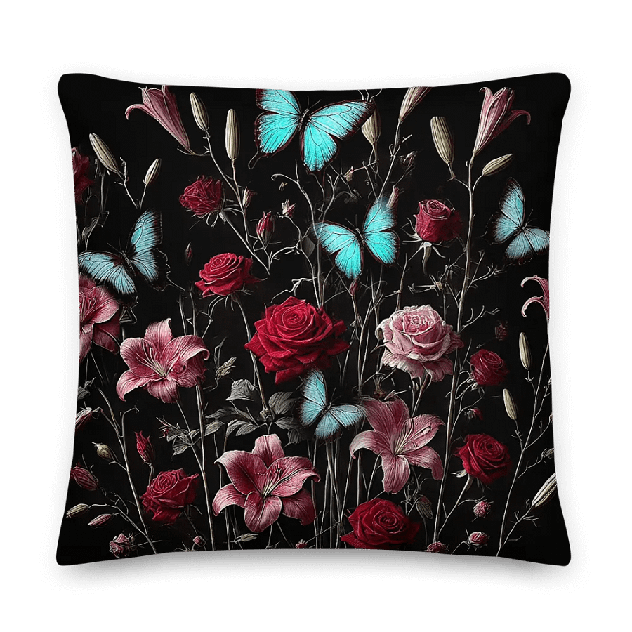 Thai Blue Butterfly I Pillow 22" product image (1)