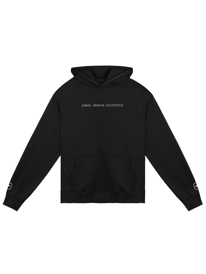 IDEAS DEMAND EXISTENCE - mitte.ai - embroidered hoodie product image (1)