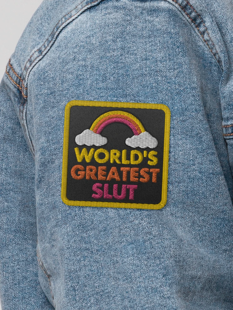 World's Greatest Slut yellow 3 inch patch product image (2)
