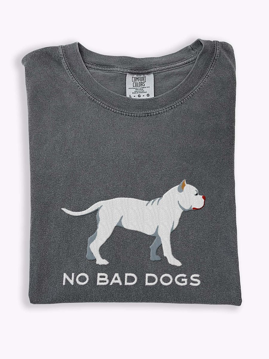 No Bad Dogs T-Shirt(Embroidered) of an American Bully(White) product image (1)