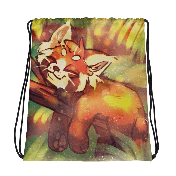 Serene Red Panda Drawstring Bag product image (1)