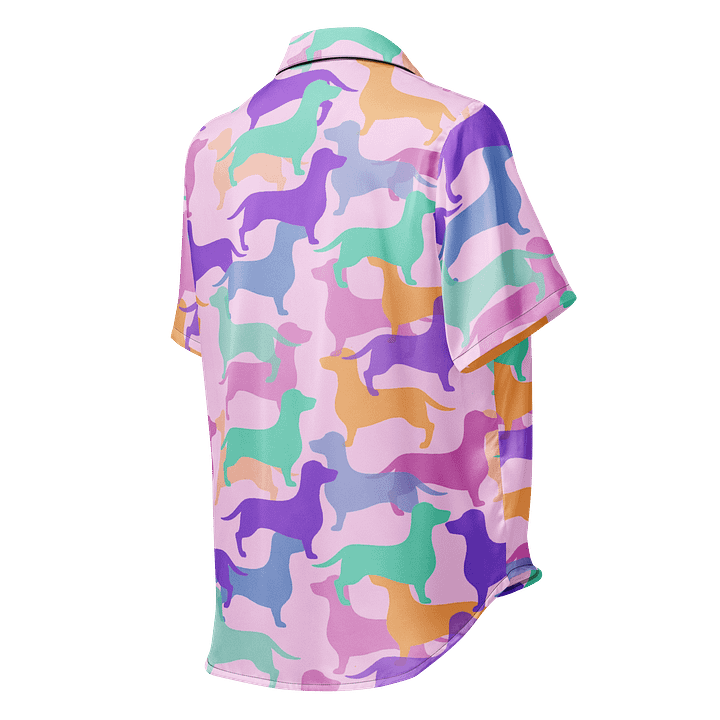 Pastel Hughie Dachshund Satin Pajama Top product image (3)