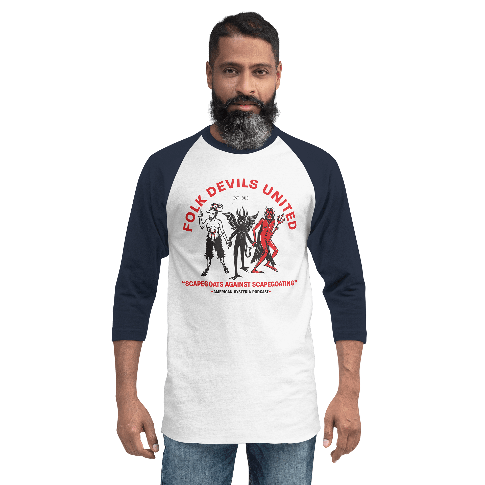 FOLK DEVILS UNITED baseball tee product image (2)