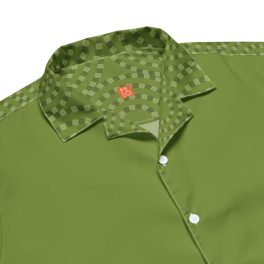 Optical Sun Icon / MO Hawaiian Shirt /| Olive product image (5)