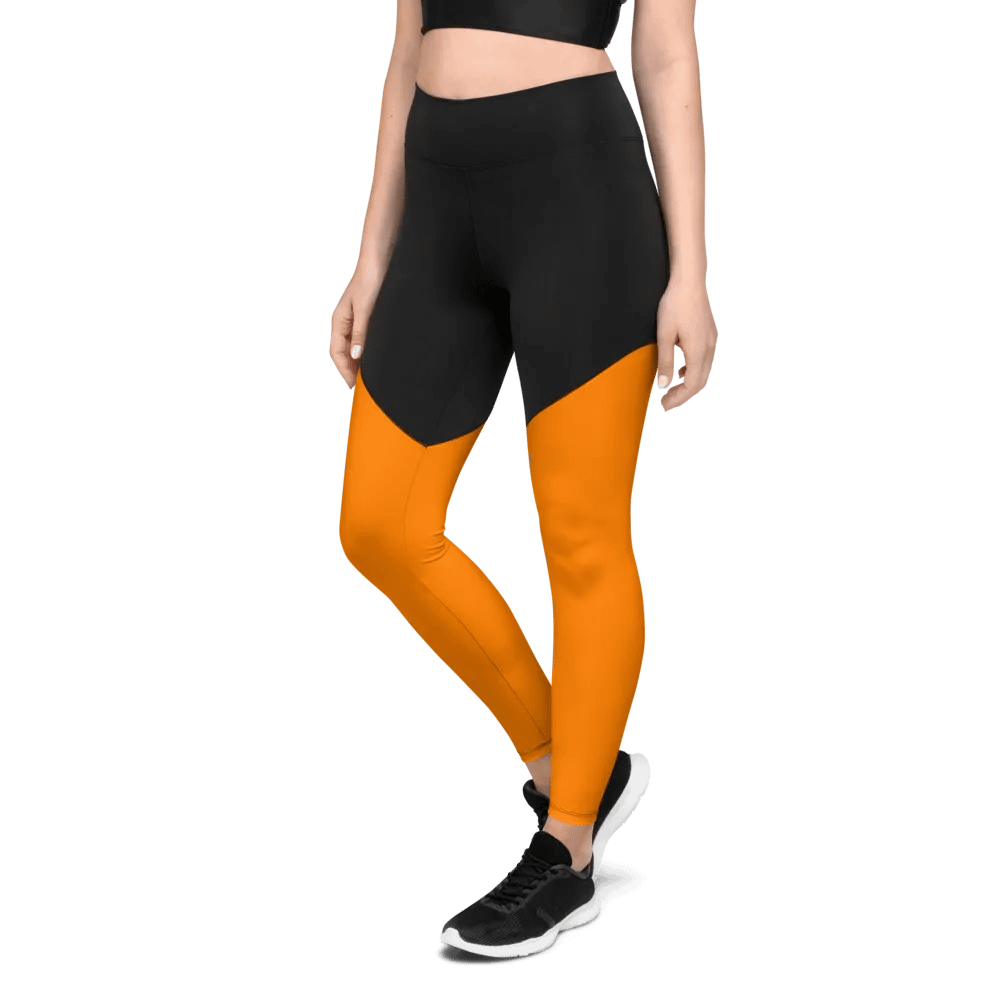 Plain Color Orange Sports Leggings product image (3)